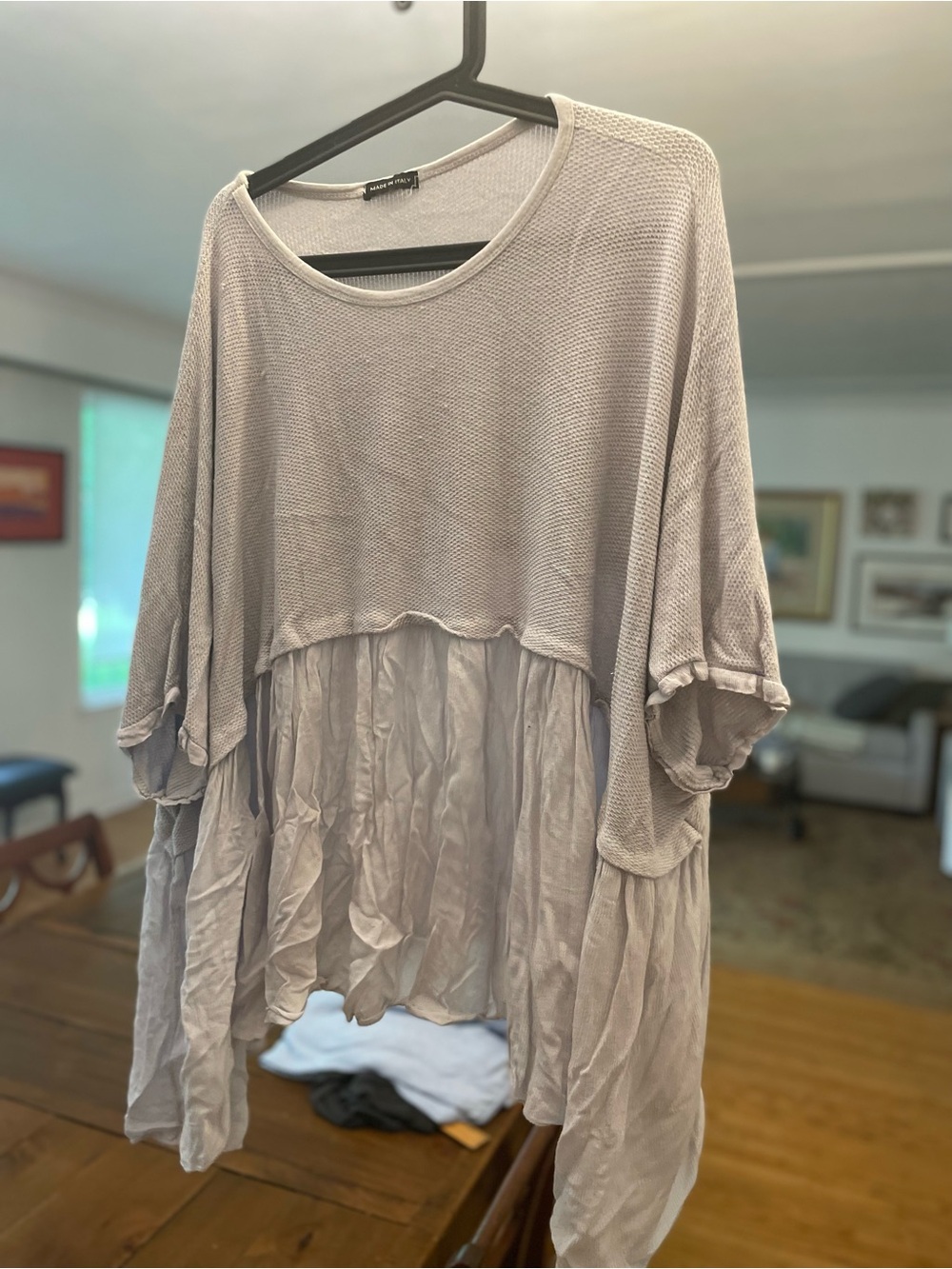 Lightweight violet  Layered Peasant Top - Relaxed